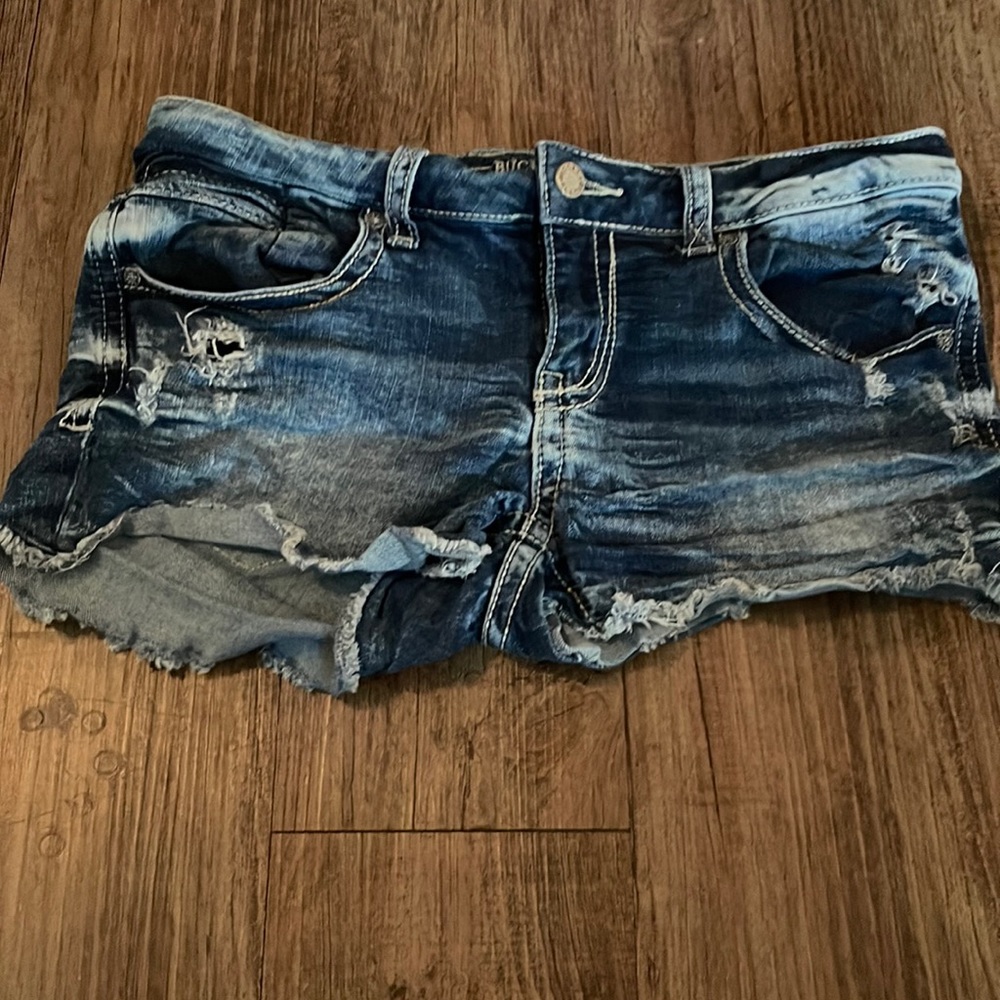 Buckle Black Denim Shorts Sz 29